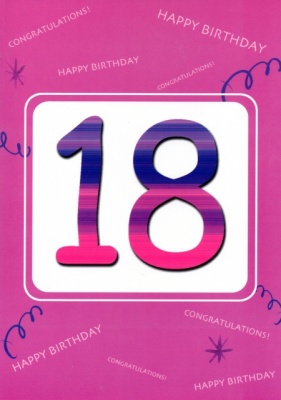 Birthday Card - 18th (Purple) - LoveChristianBooks.com