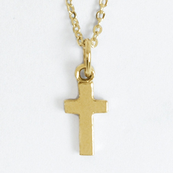 Small Flat Cross Pendant (Gold Plated)