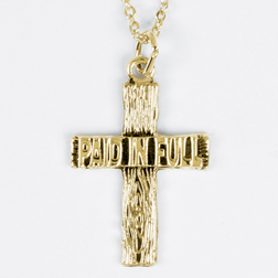 Paid in Full Cross Pendant (Gold Plated)