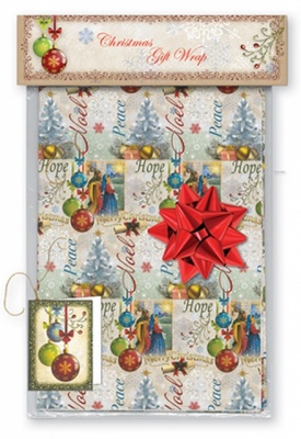 Noel Hope & Peace Merry Christmas Gift Wrap