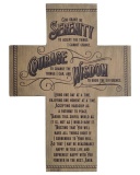 Serenity Prayer Cross Shaped Plaque