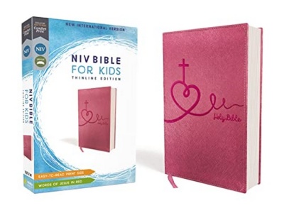 NIV For Kids Thinline Pink Leasoft Bible