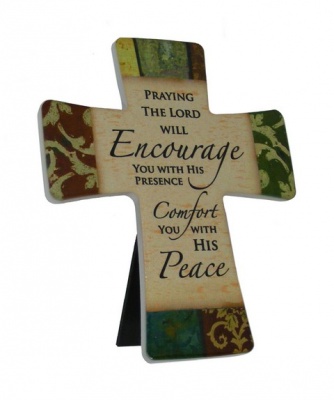 Praying The Lord Will Encourage - Porcelain Cross