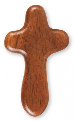 Walnut Wood Holding Cross - Small