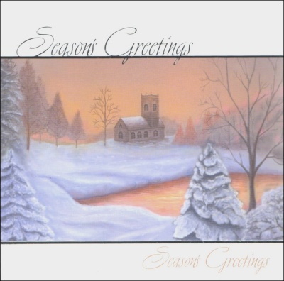 Seasons Greetings Country church in snow Christmas Cards - Pack of 5